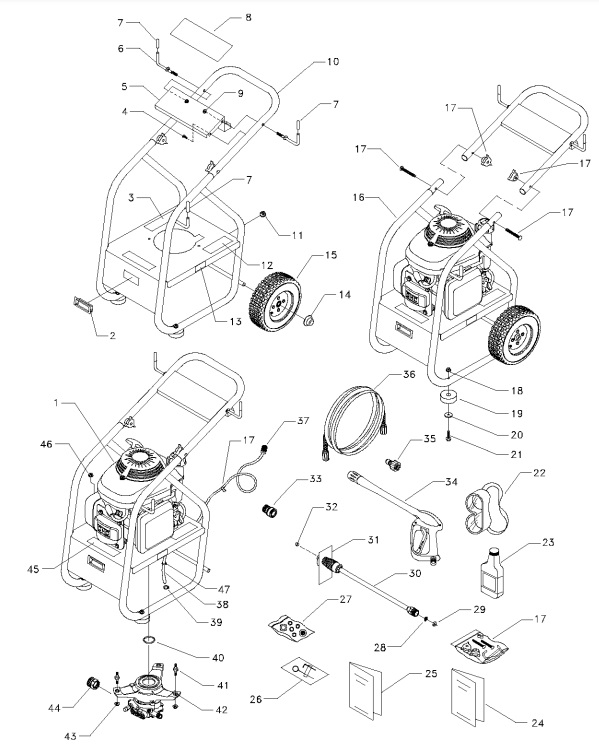 GENERAC 1537-0 parts breakdown